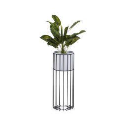 Floreira de metal LOFT 55x20 cm preto/branco