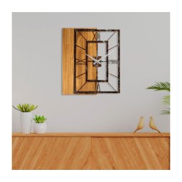 Relógio de parede 49x58 cm 1xAA madeira/metal