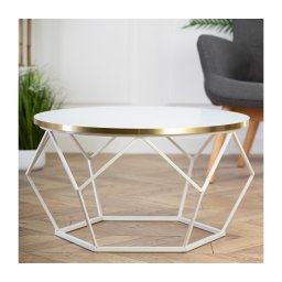 Mesa de centro DIAMOND 40x70 cm dourado/branco