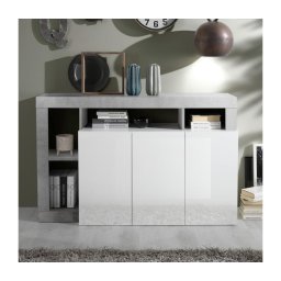 Cômoda LENOR branca/cinzenta betão