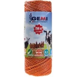 Gemi Elettronica Fio condutor para cerca elétrica 250 m 2,2 mm² alta condutividade para vedação elétrica para coelhos gado cavalos, longa distância gemi
