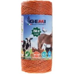 Gemi Elettronica Fio condutor para cerca elétrica 250 m 4 mm² alta resistência para cerca eletrificada para gado cavalos javalis, uso intensivo gemi