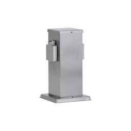 Coluna exterior com tomada 2Z SCHUKO 230V cromado mate IP44