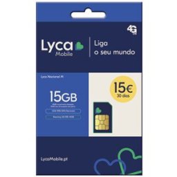 CARTÃO SIM LYCAMOBILE 15EUR