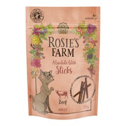 3x50g Sticks vaca Rosie's Farm snacks para gatos