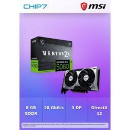 Placa Gráfica MSI GeForce RTX 5060 8GB Ventus 2X OC GDDR7