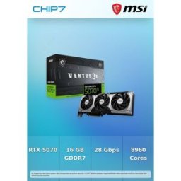 Placa Gráfica MSI GeForce RTX 5070 TI 16GB Ventus 3X OC GDDR7 DLSS4