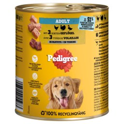 12x800g Aves em paté Pedigree Classic alimento húmido para cães