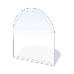 Vidro sob a lareira 1300x1200x8 mm semi-arco