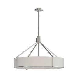 Open Design OR85655 - Lustre em haste DORETTO 6xE27/15W/230V Ø 70 cm cromo fosco/branco