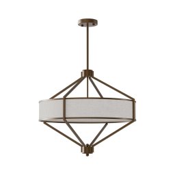 Open Design OR85846 - Lustre de haste ZUNDO 4xE27/15W/230V castanho/bege