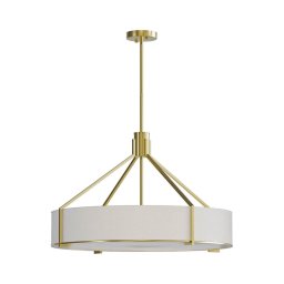 Open Design OR85662 - Lustre de haste DORETTO 6xE27/15W/230V Ø 70 cm dourado/branco