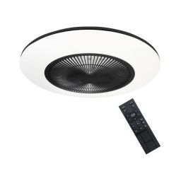 Iluminação de teto LED regulável com ventoinha ARIA LED/38W/230V preto/branco +CR