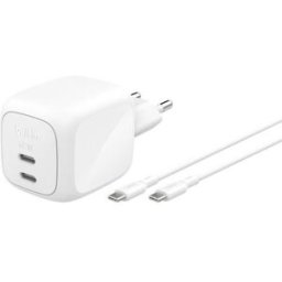Belkin Carregador GaN 2x USB-C Boost Charge Pro 67W + Cabo USB-C - Branco
