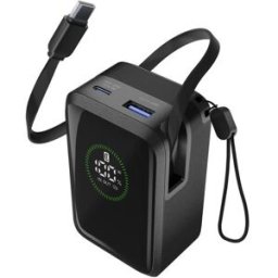 Cellular line Powerbank com Cabo USB-C Retráctil Cellularline 10000 mAh - Preto