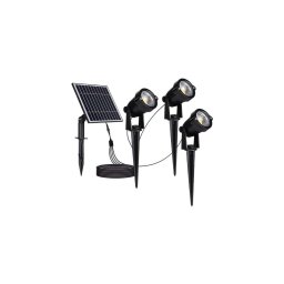 KIT 3x Lâmpada Solar LED Exterior 3xLED/1,2W/3,7V IP65 3000K 4000 mAh