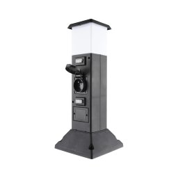 Solight PG05 - Lâmpada exterior c/ 2 tomadas 1xE14/15W/230V IP44 preta