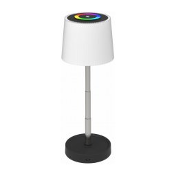 Lâmpada de mesa recarregável para exterior LED RGBW dimerizável, 2W/5V, IP44, 1200 mAh, cinzenta