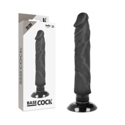 BASECOCK - VIBRADOR REALÍSTICO BASECOCK 2-1 PRETO 20 CM -O- 4 CM