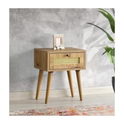 Mesa de cabeceira EUROMOS 50x40 cm castanho