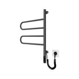 Aquecedor de toalhas elétrico giratório TRISTAR 75W/230V 62,5x44,5 cm IP44 aço inoxidável/preto