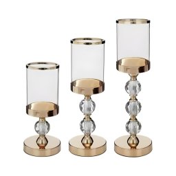 Conjunto de 3 castiçais dourados