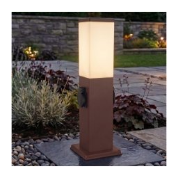 Brilagi - Lâmpada exterior com 2 tomadas SCHUKO NOVA 1xE27/15W/230V 40 cm IP44 castanha