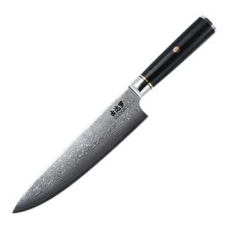 Gudaro - Faca de Chef Damasco AKIRO 8", 67 camadas de aço, lâmina 20 cm, preta