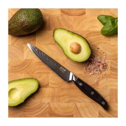 Gudaro - Faca universal de cozinha em aço damasco SHIRO 5", comprimento 12,5 cm