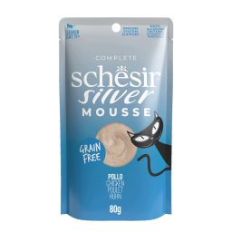 12x80g frango Silver Mousse Schesir saquetas para gatos