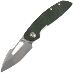 Tenable Link Stonewashed 14C28N with Green Micarta B1068A5