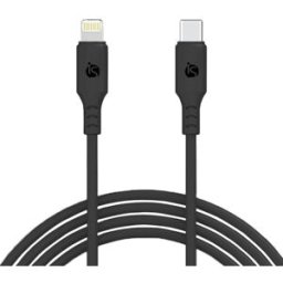 iS Cabo Silicone Líquido USB-C - Lightning 1 m Preto