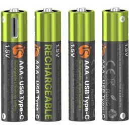 Pilhas Recarregáveis com USB-C AAA