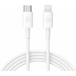 iS Cabo Silicone Líquido USB-C - Lightning 3 m Branco