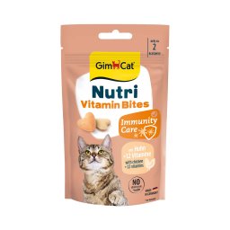 3x40g Nutri Vitamin Bites com frango GimCat snacks para gatos