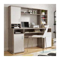 Secretária com prateleira ELIAN 160x53 cm carvalho sonoma cinzento/branco