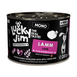 6x200g MINI Mono com cordeiro Lucky Jim comida húmida para cães