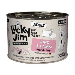 24x200g MINI Adult Vaca e cordeiro Lucky Jim comida húmida para cães