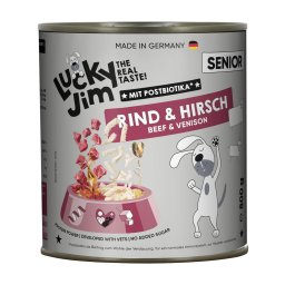 24x800g Senior Vaca e veado Lucky Jim comida húmida para cão