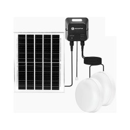 Aigostar - Luminária Solar LED 2x LED/70 W/12 V, 12000 mAh, 6500 K, Ø 20,5 cm