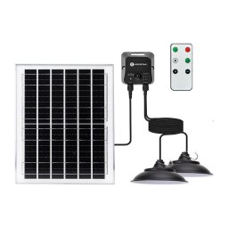 Aigostar - Lustre solar LED 2xLED/70W/12V 12000 mAh 6500K Ø 23,5 cm + comando à distância