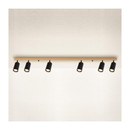 Brilagi - Candeeiro de focos SELE 6xGU10/30W/230V preto/decor de carvalho