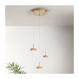 Ondaluce - Lustre regulável suspenso por cabo NINA LED/24W/230V Ø 35 cm dourado