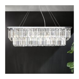 Ondaluce - Lustre de cristal suspenso por cabo DAIQUIRI 8xE14/10W/230V cromado brilhante