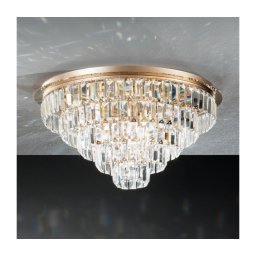 Ondaluce - Candeeiro de tecto em cristal CASTLE 12xG9/7W/230V Ø 60 cm dourado