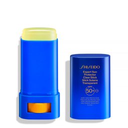 Shiseido Protetor solar facial Protetor solar em bastão transparente FPS 50+ Protetor solar facial