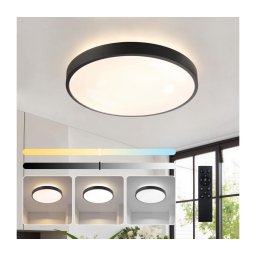 Brilagi - Luminária LED regulável GLASS POOL DOUBLE LED/48W/230V 40 cm preta + comando remoto