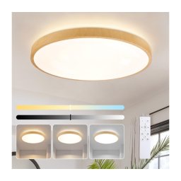 Brilagi-LED Candeeiro regulável GLASS POOL DOUBLE LED/80W/230V 60 cm com acabamento em madeira + controlo remoto