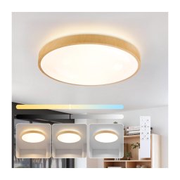 Brilagi-LED Luminária regulável GLASS POOL DOUBLE LED/60W/230V 50 cm, acabamento em madeira + comando remoto