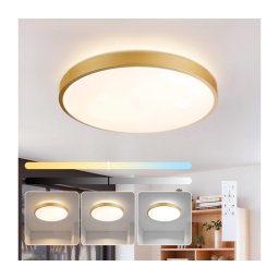 Brilagi - Luminária LED regulável GLASS POOL DOUBLE LED/60W/230V 50 cm dourada + comando remoto
